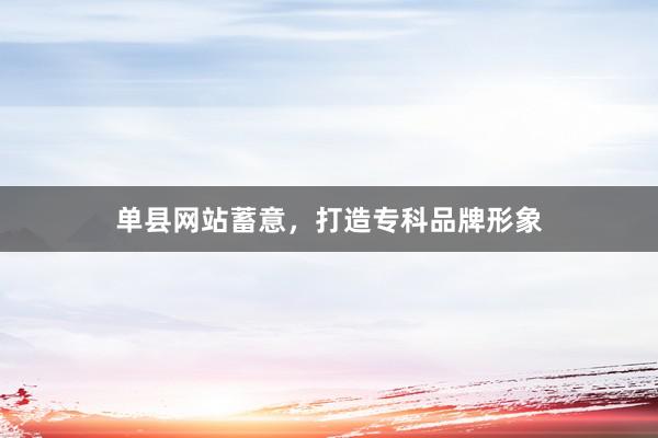 单县网站蓄意，打造专科品牌形象