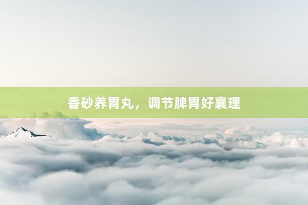 香砂养胃丸，调节脾胃好襄理